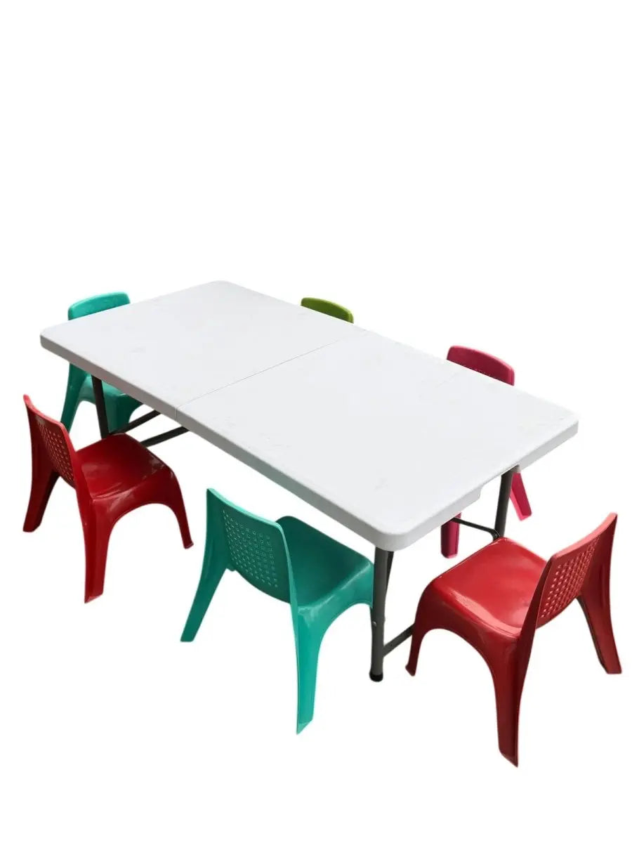 Juego Infantil Plegable - 6 Sillas con Mesa - Muebles Dummi