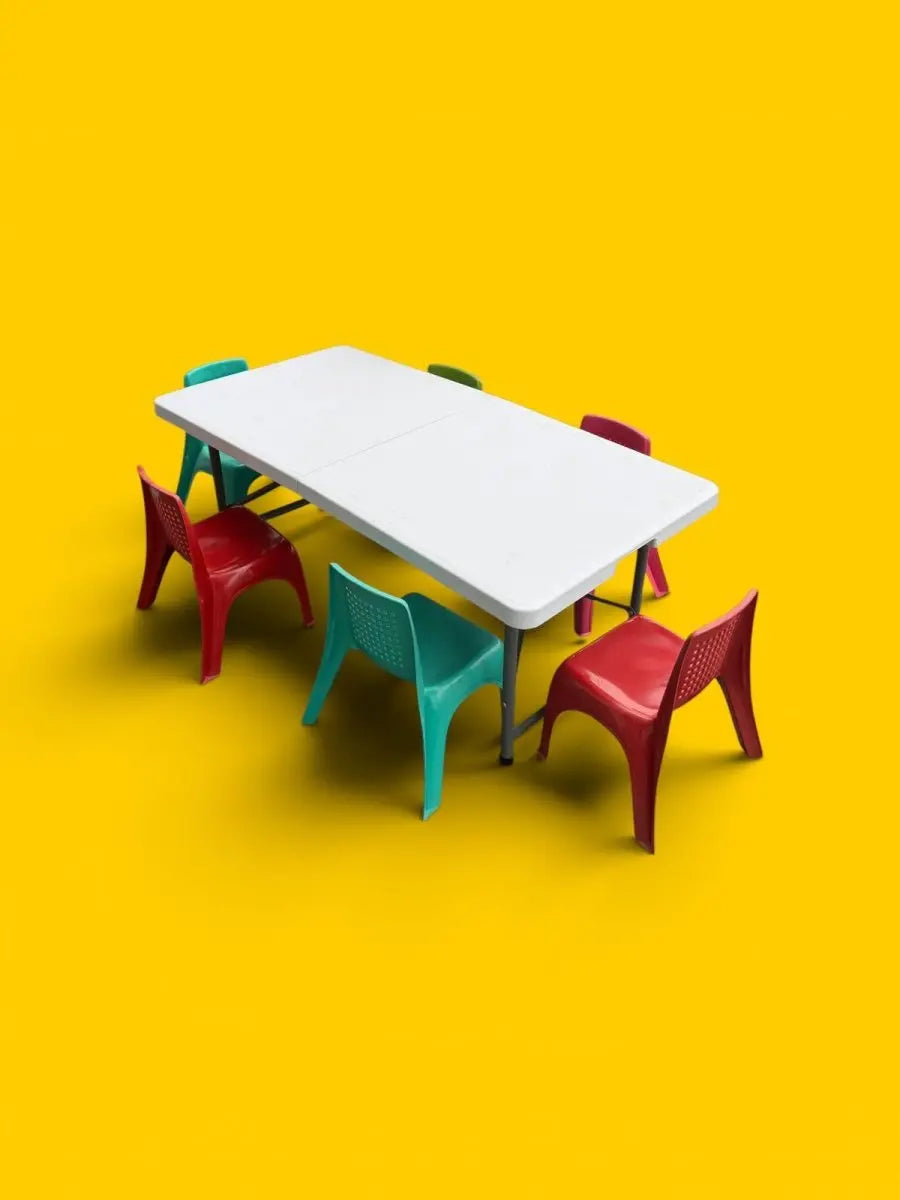 Juego Infantil Plegable - 6 Sillas con Mesa - Muebles Dummi