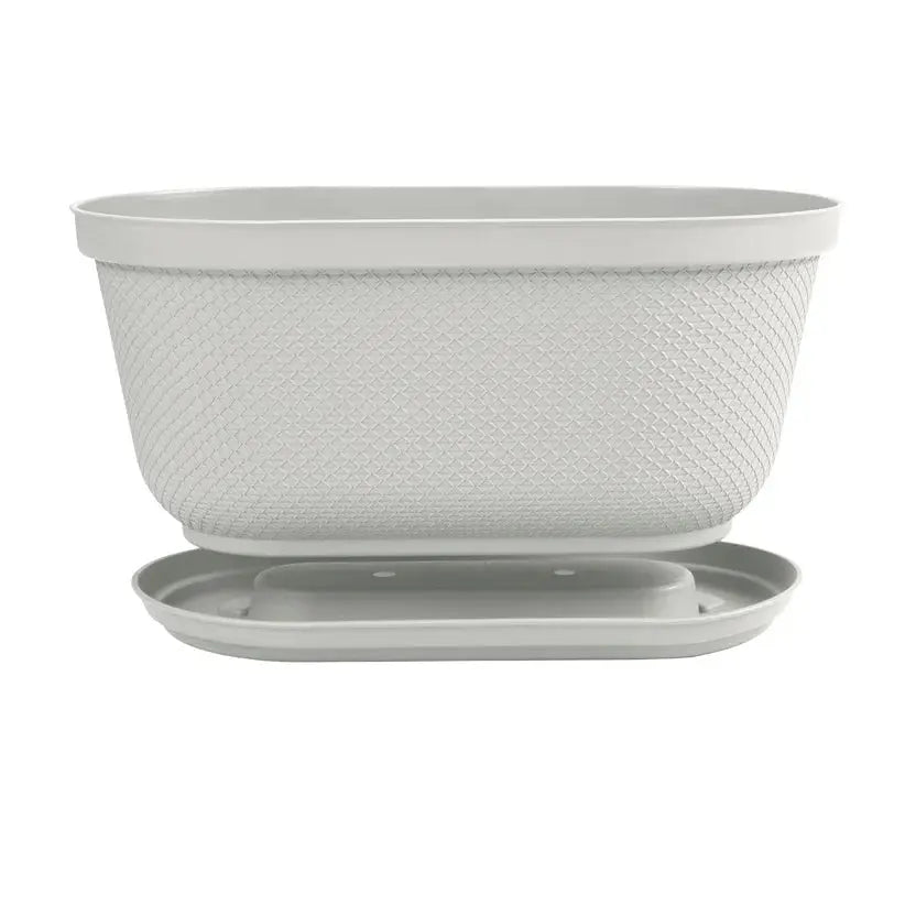 Matera Ovalada Rafia 40 Cm con Plato - Muebles Dummi