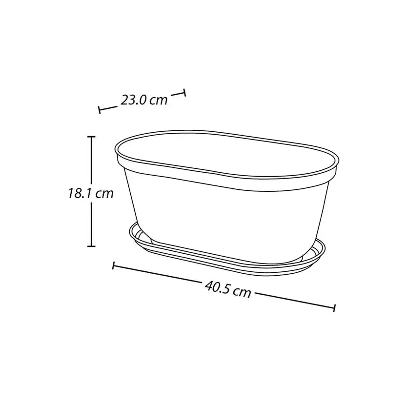 Matera Ovalada Rafia 40 Cm con Plato - Muebles Dummi