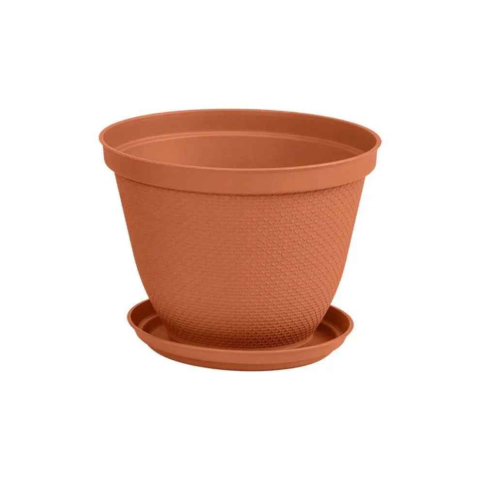 Matera Redonda Rafia 25 Cm Con Plato - Muebles Dummi