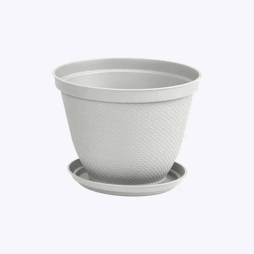 Matera Redonda Rafia 25 Cm Con Plato - Muebles Dummi