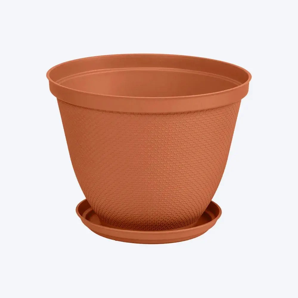 Matera Redonda Rafia 30 Cm Con Plato - Muebles Dummi
