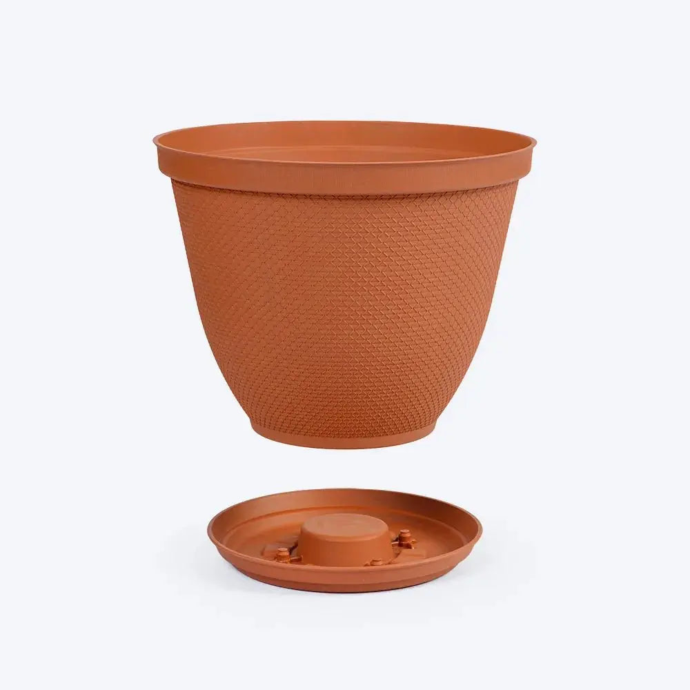 Matera Redonda Rafia 30 Cm Con Plato - Muebles Dummi