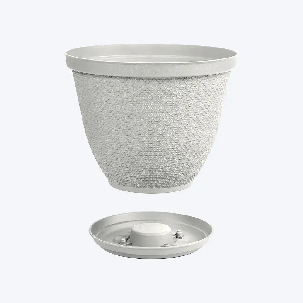 Matera Redonda Rafia 35 Cm Con Plato - Muebles Dummi