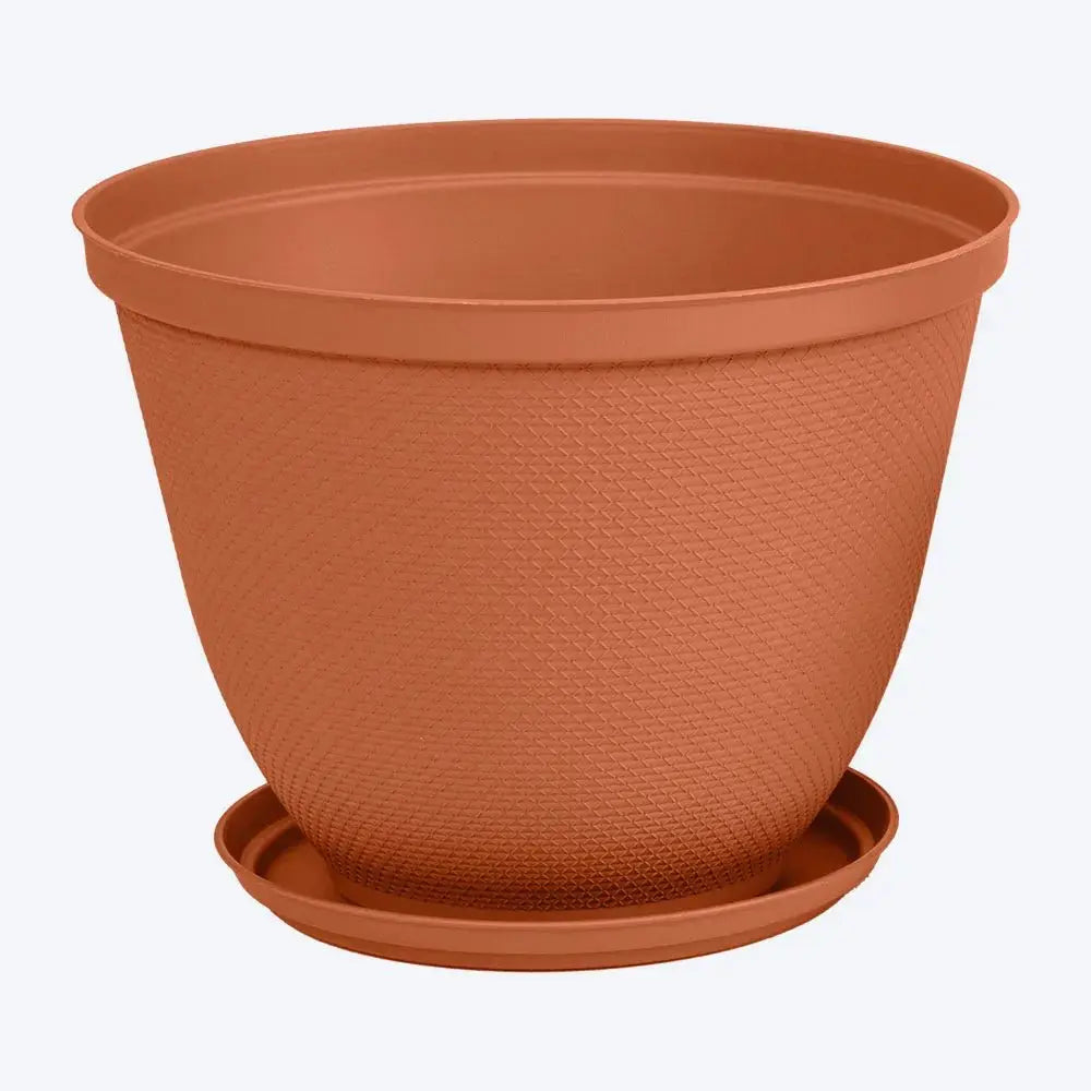 Matera Redonda Rafia 35 Cm Con Plato - Muebles Dummi
