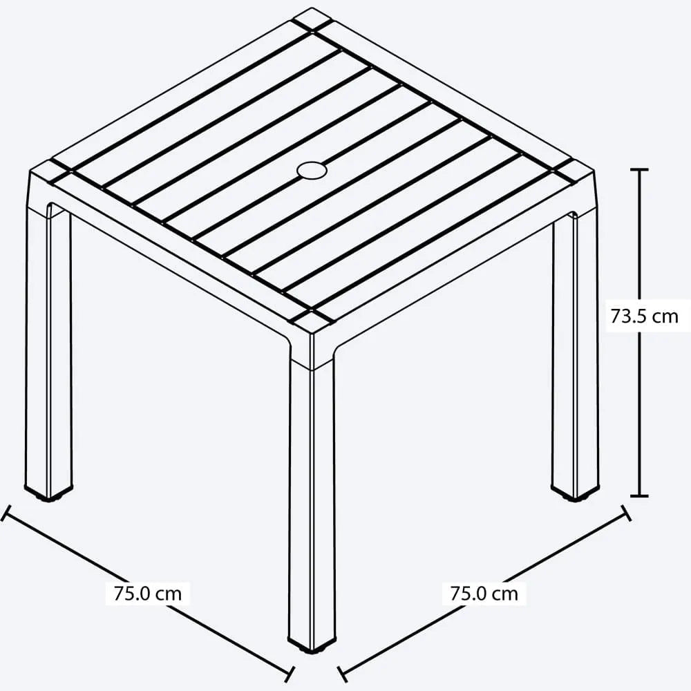 Mesa Cuadrada Baru Apariencia Madera Rimax - Muebles Dummi