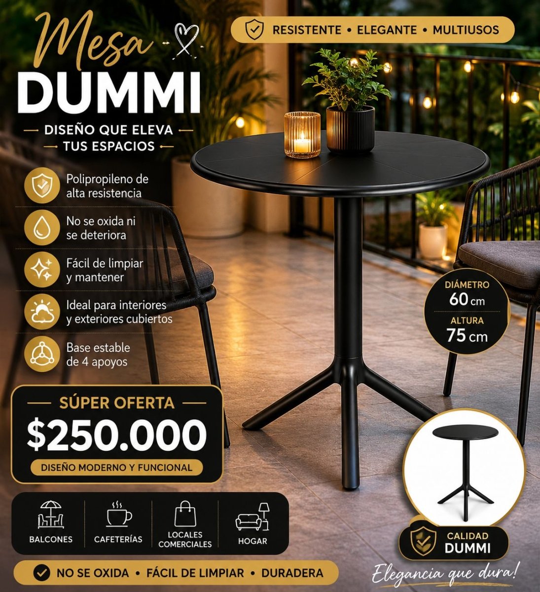 Mesa Dummi Redonda - Muebles Dummi