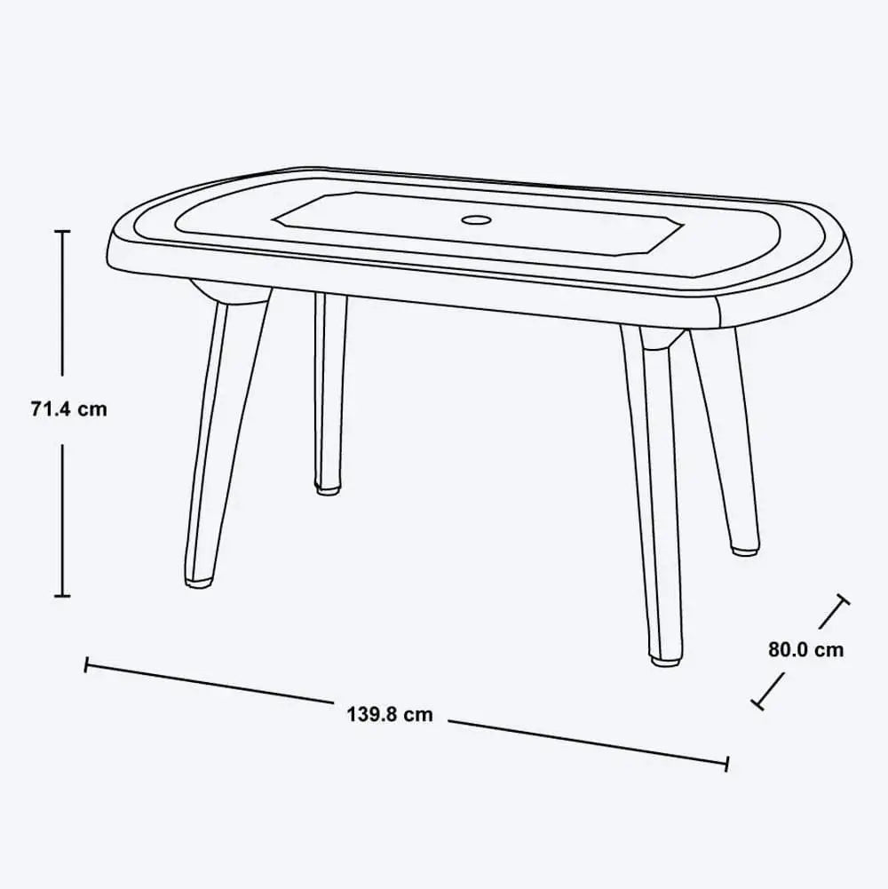 Mesa Lotus Larga Ovalada 6 Puestos Rimax - Muebles Dummi