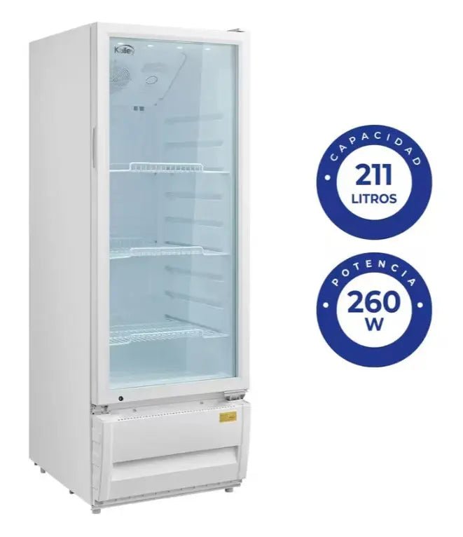 Nevera Vitrina KALLEY Frost Una puerta 211 Litros Kalley