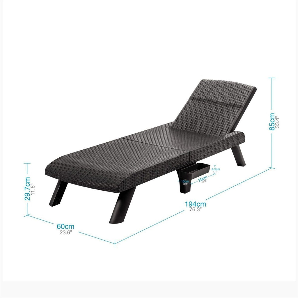 Oferta! Combo 2 Camas Asoleadoras Con Mesa de Centro Rattan - Muebles Dummi