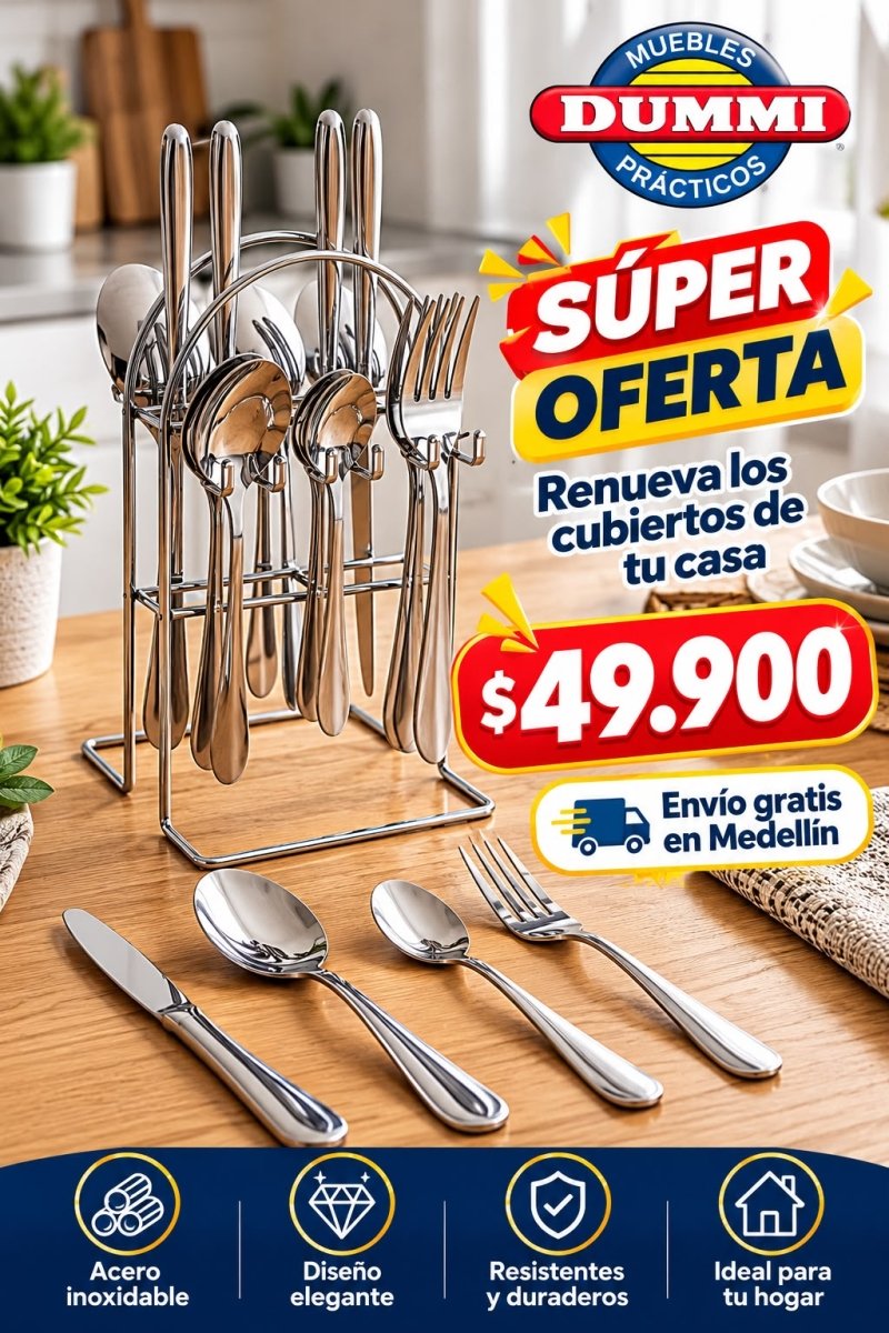 Oferta! Juego de Cubiertos Acero Inoxidable - Muebles Dummi