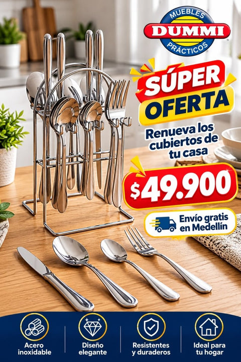 Oferta! Juego de Cubiertos Acero Inoxidable - Muebles Dummi