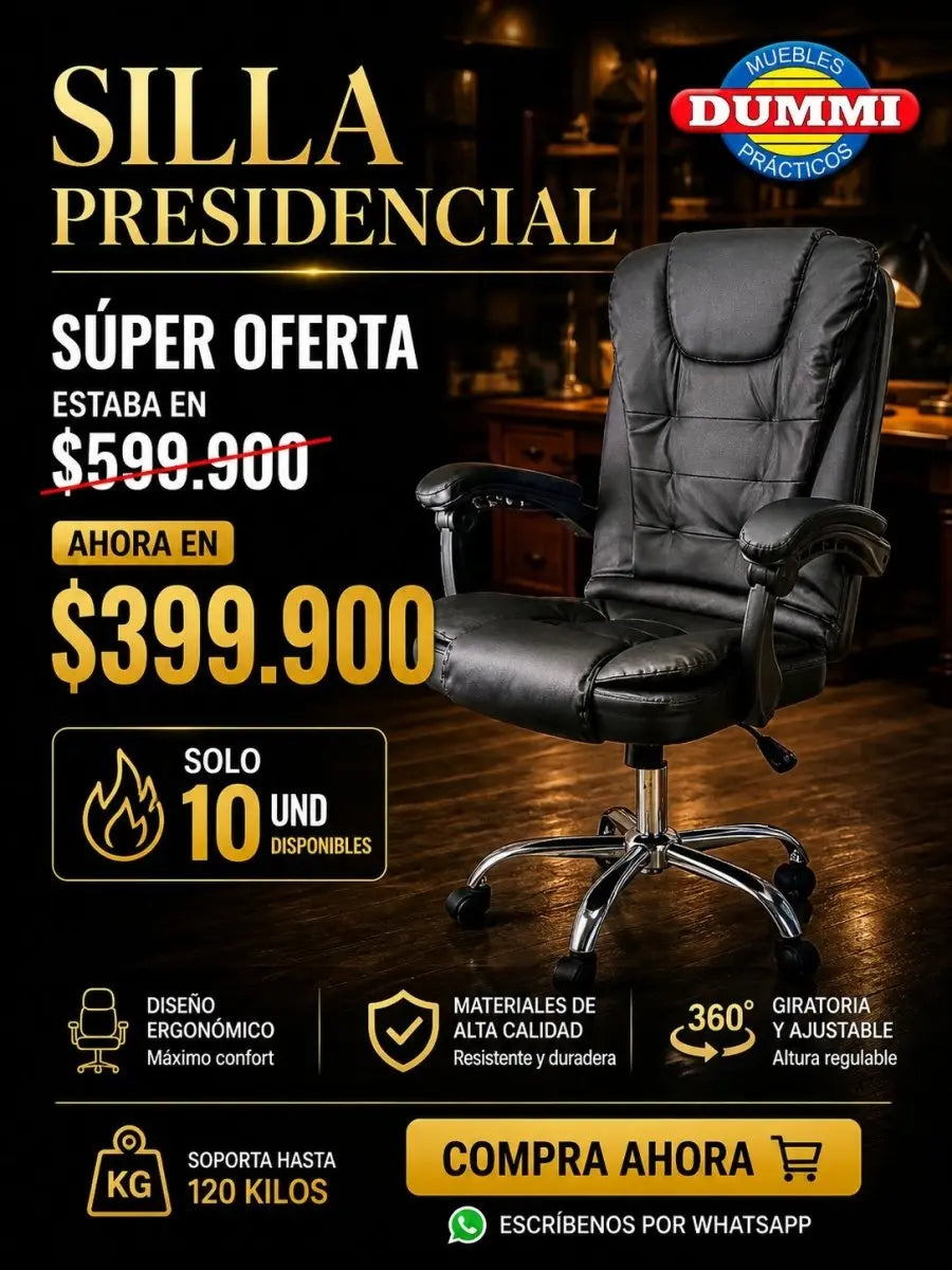 Oferta! Silla Presidencial Ergonomica - Muebles Dummi