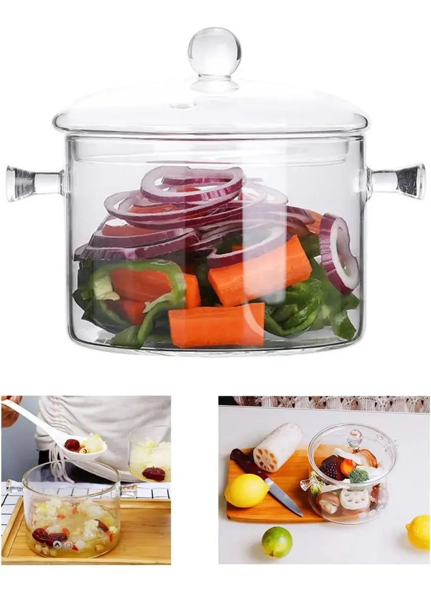 Olla De Cocina De Vidrio, 1.5 L - Muebles Dummi