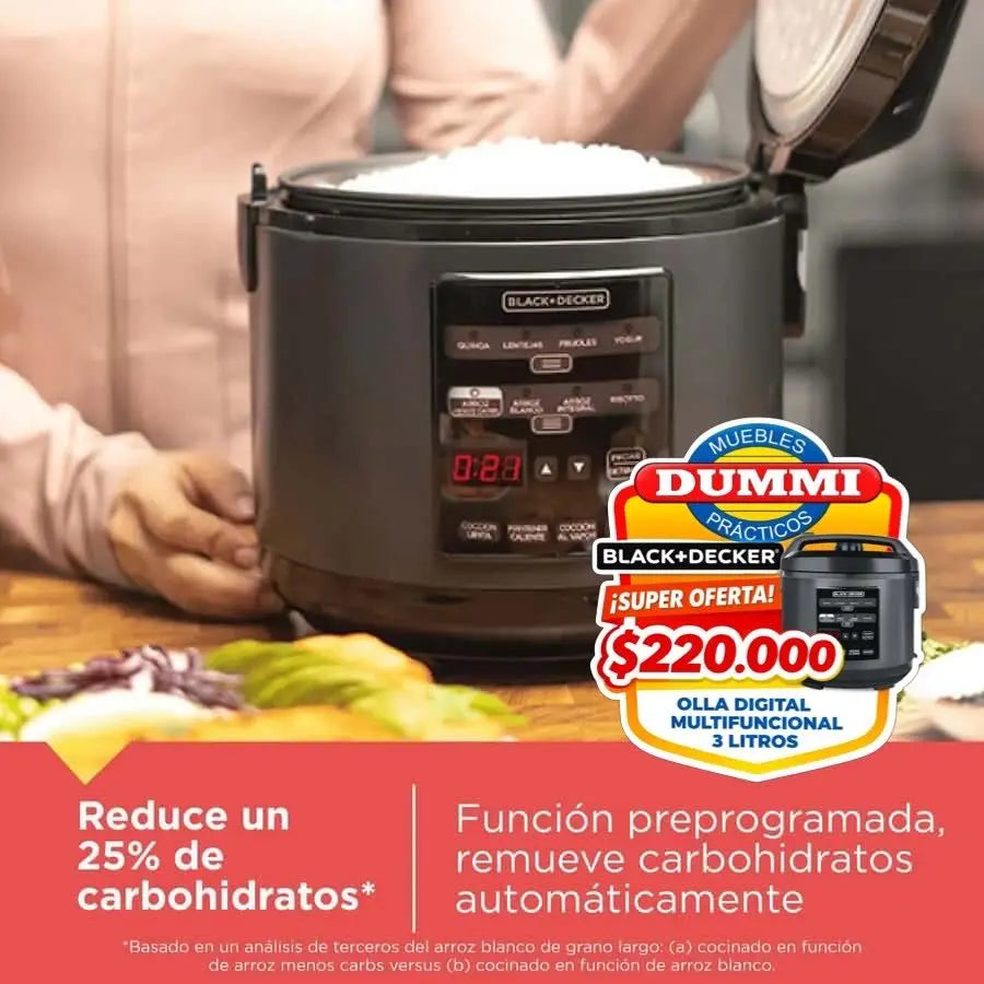 Olla Digital Multifuncion Black & Decker 3 Litros - Muebles Dummi