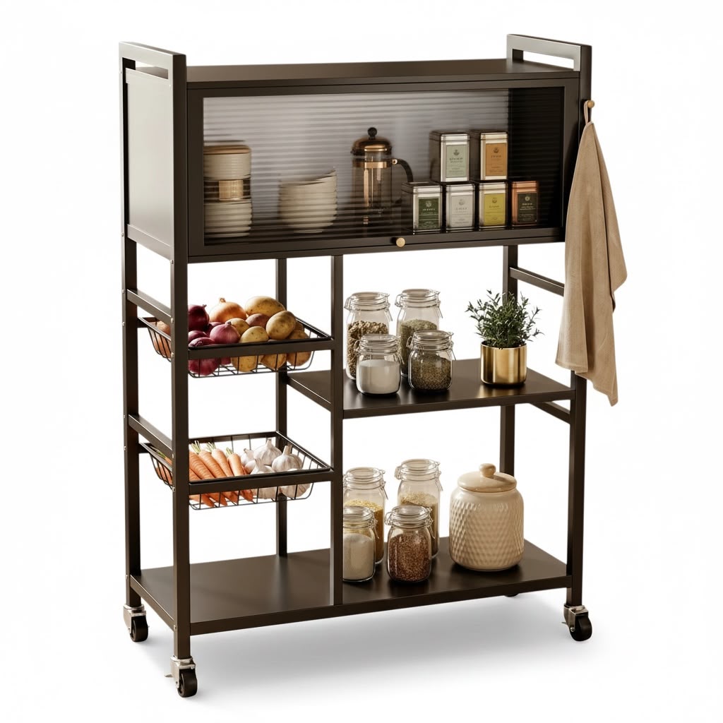 Organizador de Cocina Multifuncional Metalico con Ruedas - Muebles Dummi