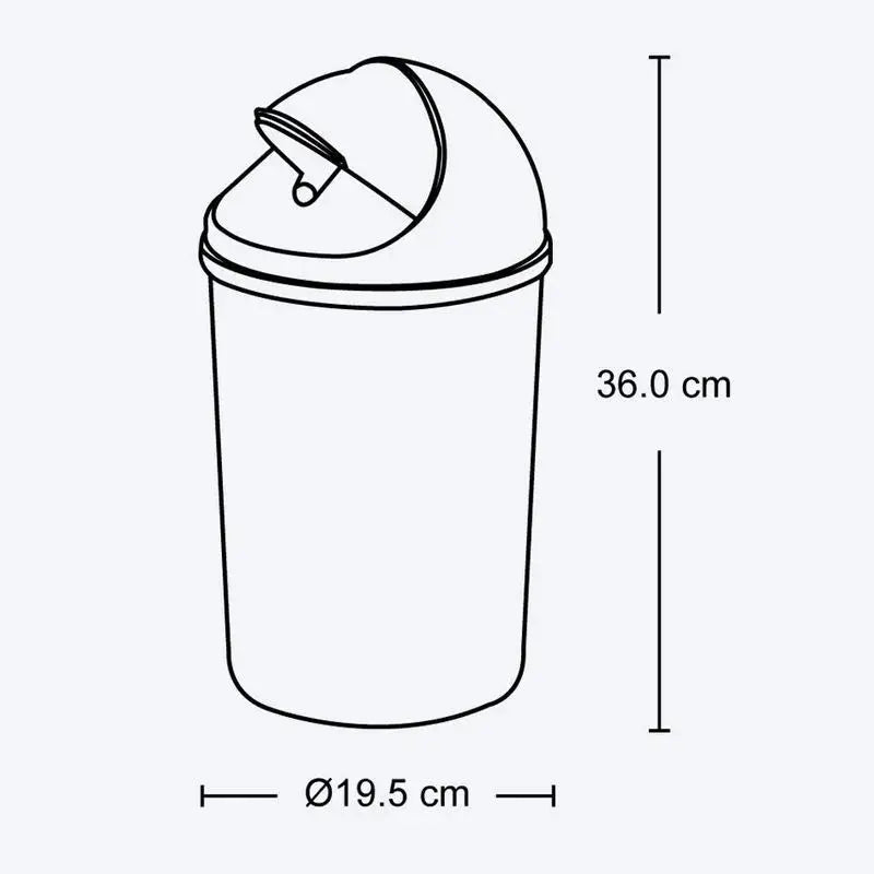 Papelera Metalizada Tapa Móvil Plástica 5L - Rimax - Muebles Dummi