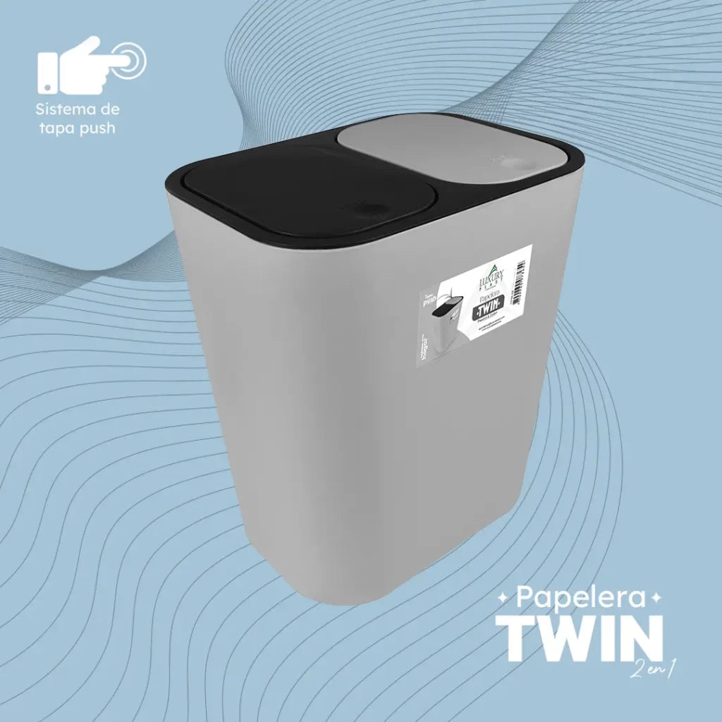 Papelera Twin Con Doble Compartimento - 2 en 1 - Muebles Dummi