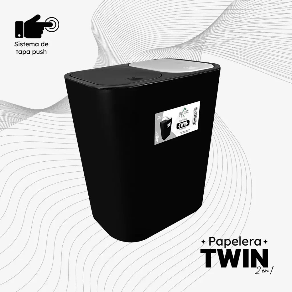 Papelera Twin Con Doble Compartimento - 2 en 1 - Muebles Dummi