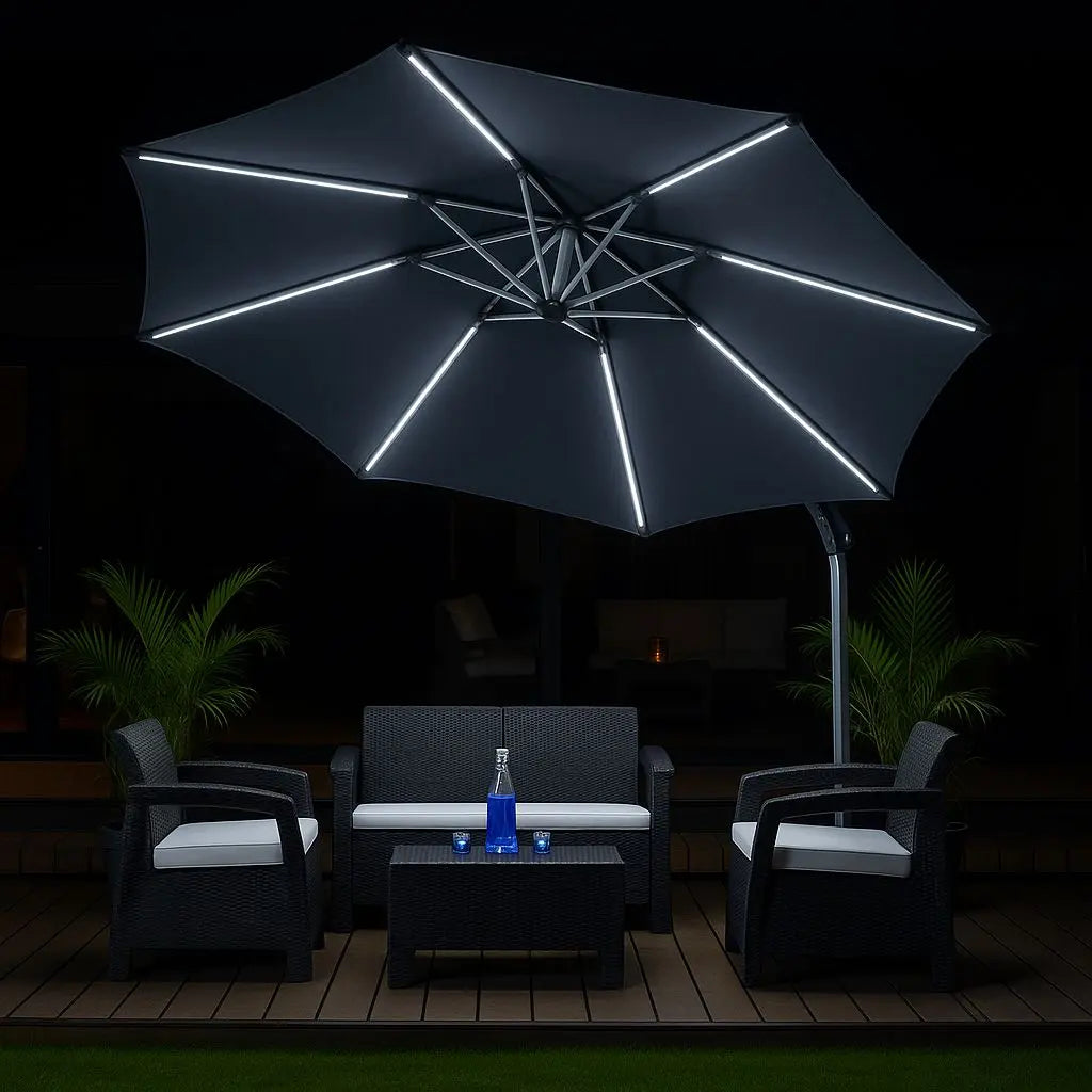 Parasol Lateral 3 Metros LED Solar - Muebles Dummi