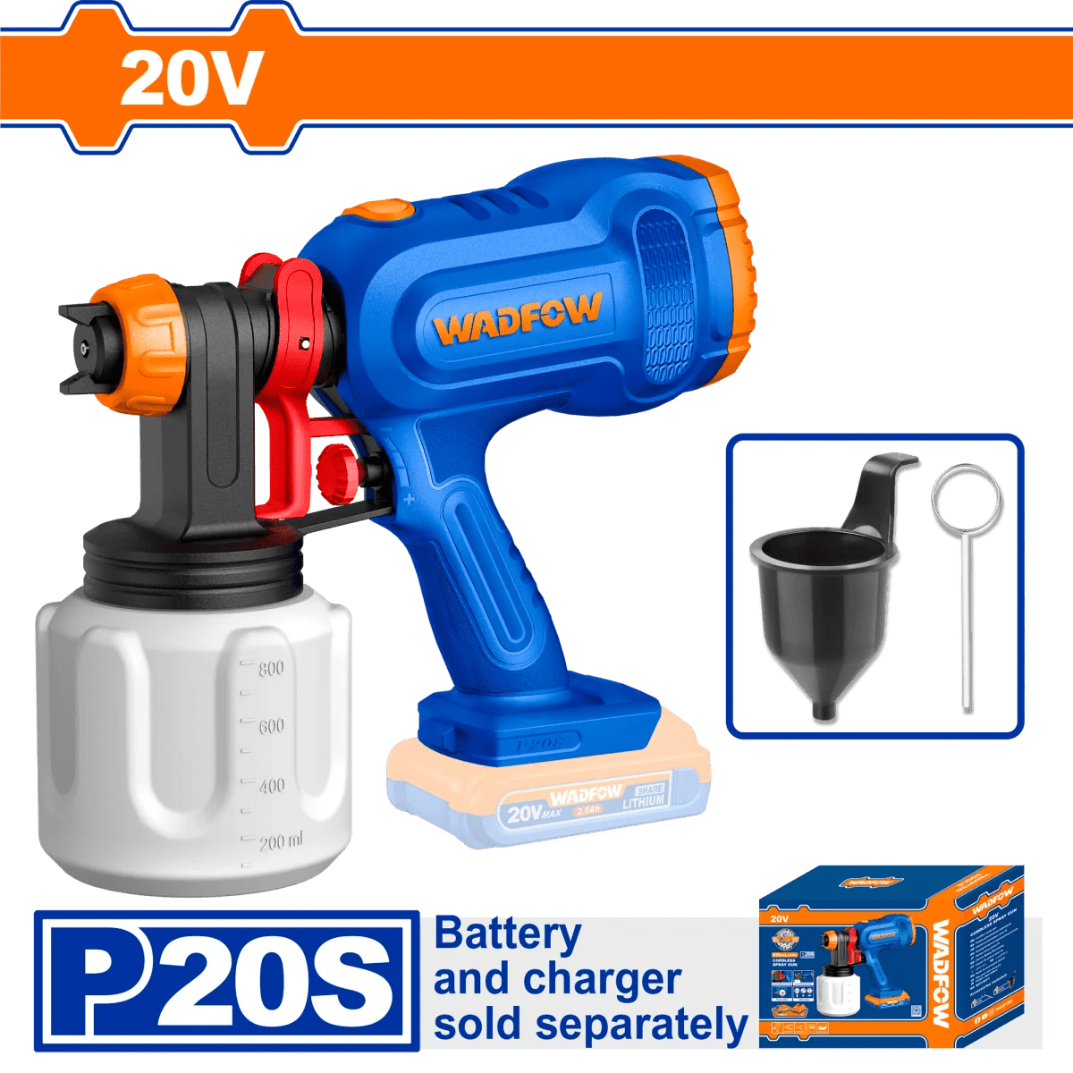 Pistola Pintar Inalambrica 20V Cap 800ML - Muebles Dummi