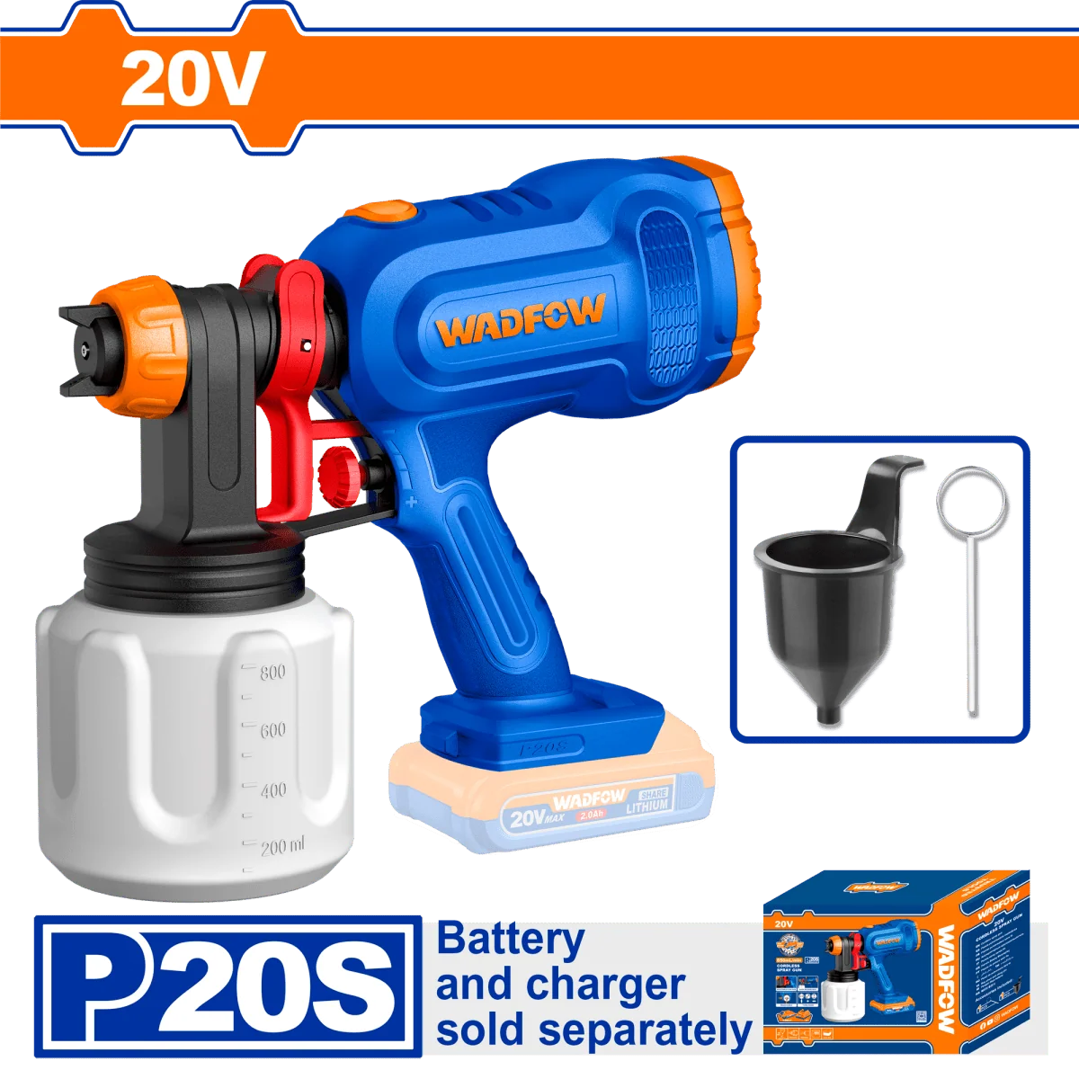 Pistola Pintar Inalambrica 20V Cap 800ML