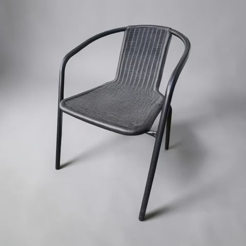 Juego 2 Sillas Moderna Rattan Con Mesa Auxiliar