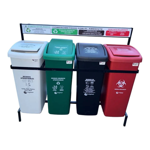 Punto Ecológico 55 Litros - 4 Puestos - Muebles Dummi