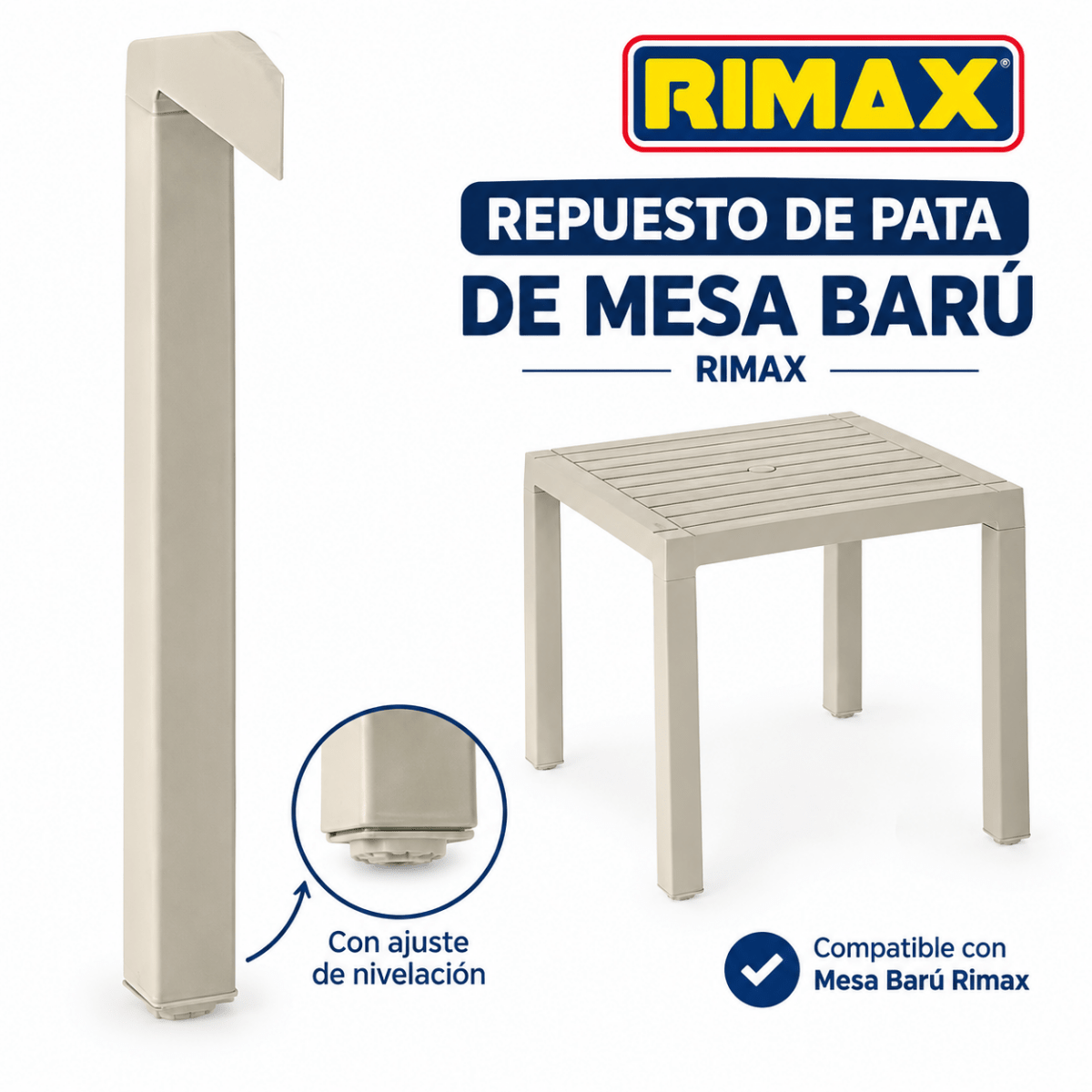 Repuesto de Pata de Mesa Baru Rimax - Muebles Dummi