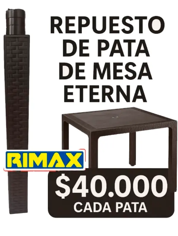 Repuesto de Pata de Mesa Eterna Rimax - Muebles Dummi