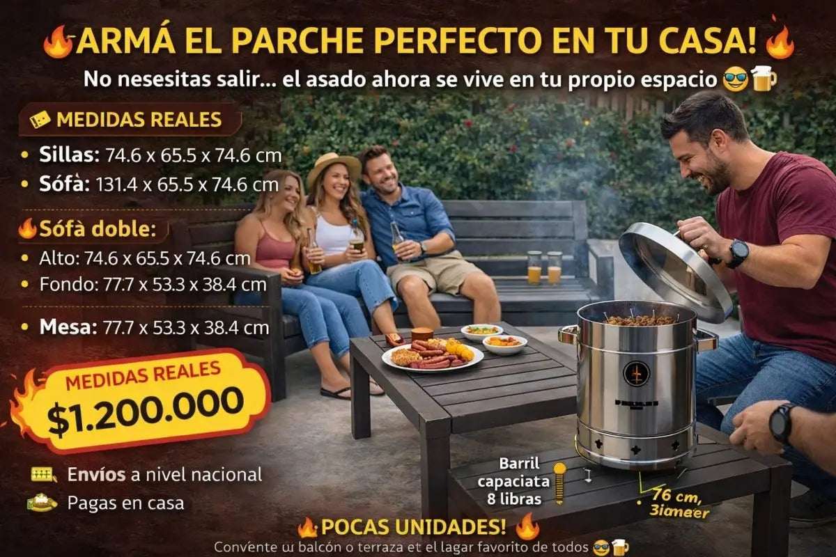 Sala Baru 4 Puestos RIMAX Con Barril Dummi de Obsequio! - Muebles Dummi