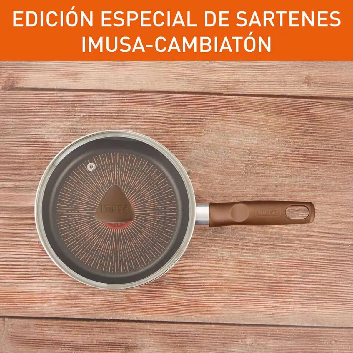 Sartén IMUSA Cambiatón 2026 20cm Antiadherente Tapa de Vidrio - Muebles Dummi