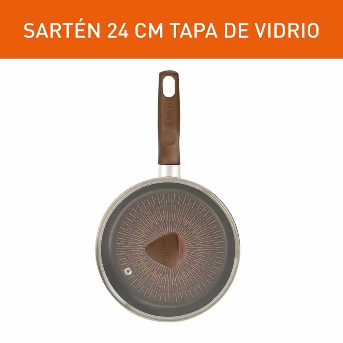 Sartén IMUSA Cambiatón 2026 24cm Antiadherente Tapa de Vidrio - Muebles Dummi