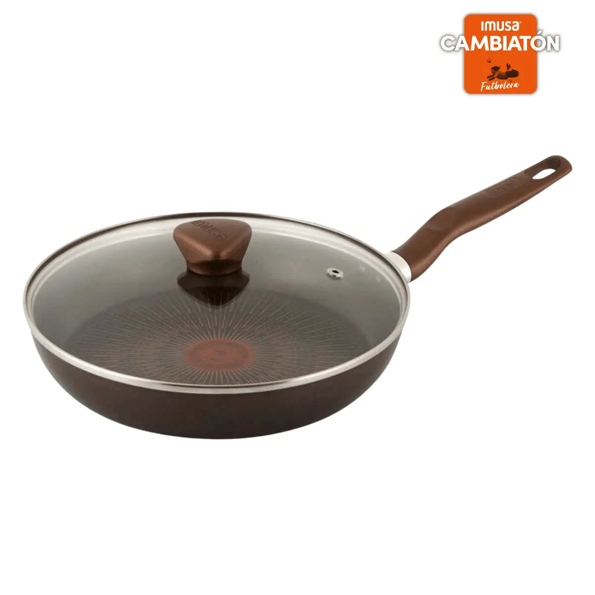 Sartén IMUSA Cambiatón 2026 24cm Antiadherente Tapa de Vidrio - Muebles Dummi