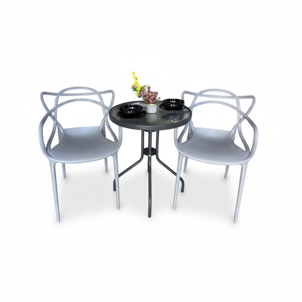 Set Comedor de Balcon - 2 Sillas con Mesa - Muebles Dummi