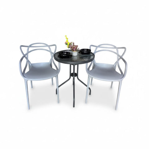 Set Comedor de Balcon - 2 Sillas con Mesa - Muebles Dummi