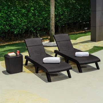 Set de 2 Camas Asoleadoras Capri + Mesa Baúl - MQ - Muebles Dummi