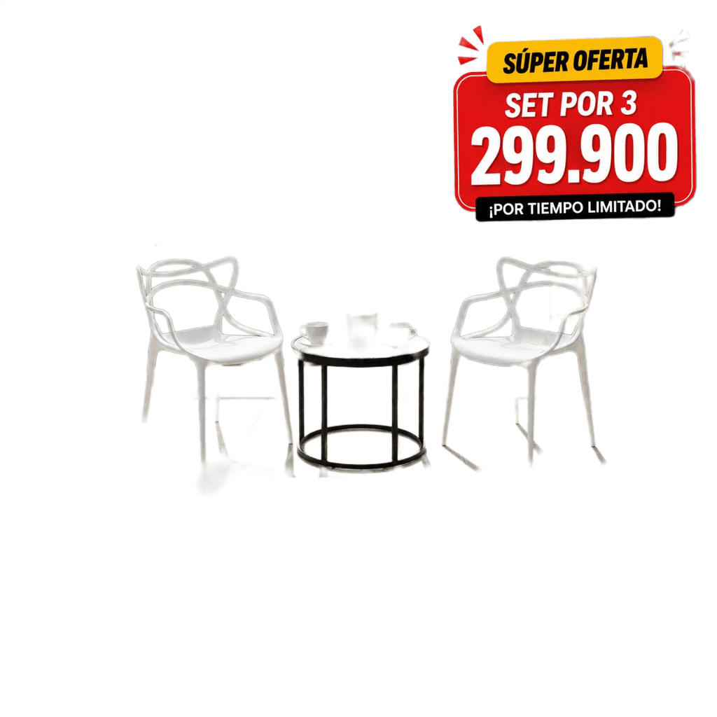 Set De Balcon - 2 Sillas Con Mesa - Muebles Dummi