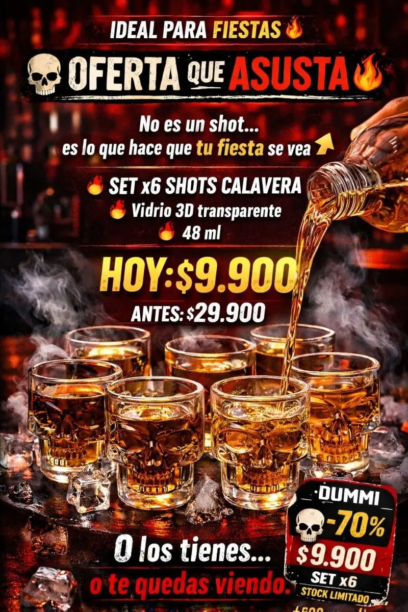 Set de Copas Calavera x6 - Muebles Dummi