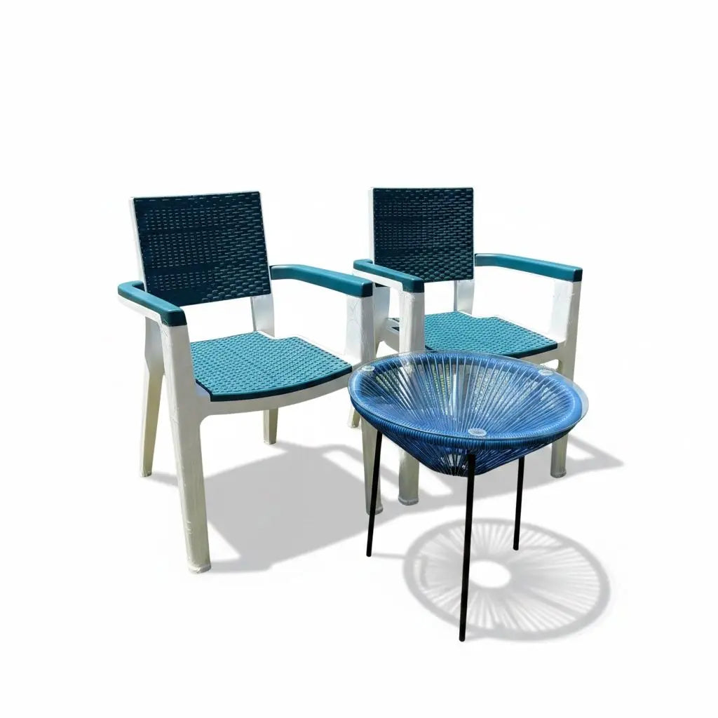 Set de Exterior Con 2 Sillas y Mesa - Muebles Dummi