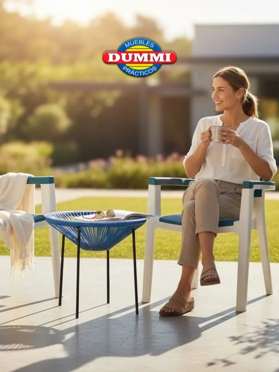 Set de Exterior Con 2 Sillas y Mesa - Muebles Dummi