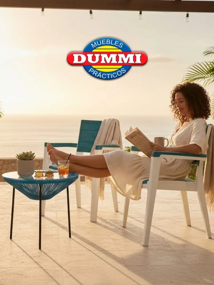 Set de Exterior Con 2 Sillas y Mesa - Muebles Dummi