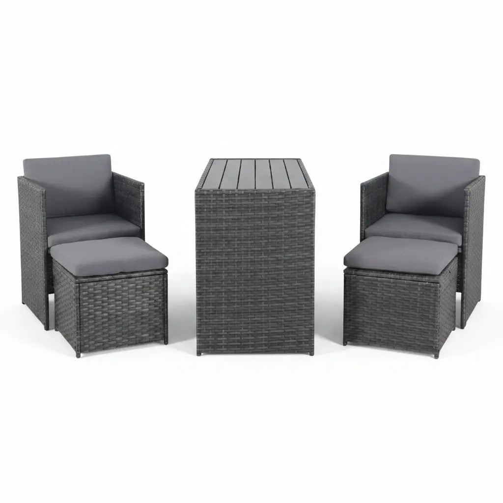 Set de Lujo Para Exterior - Parasol Con Set de 4 Puestos - Muebles Dummi