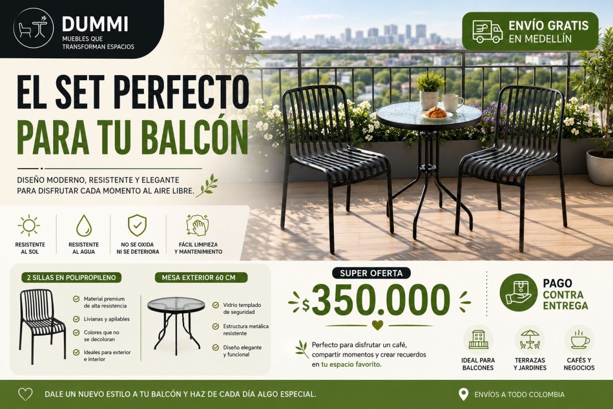 Set Perfecto de Balcon - Dummi - Muebles Dummi