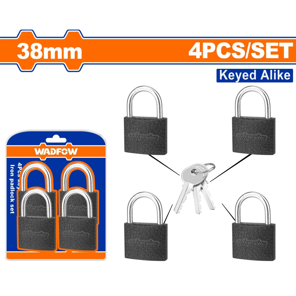 Set X 4 Candados Hierro 38Mm Misma Llave - Muebles Dummi