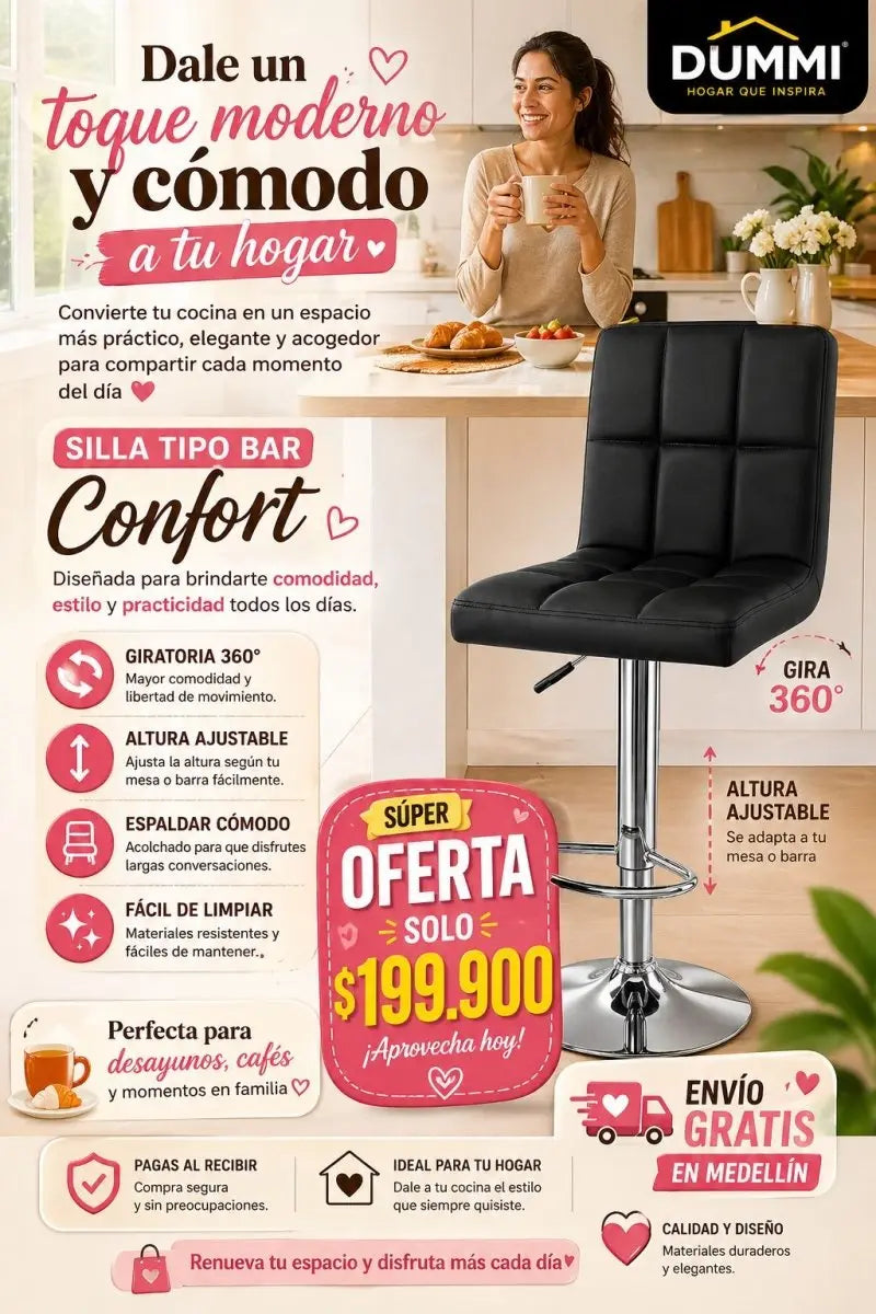 Silla / Butaco de Barra Confort - Muebles Dummi