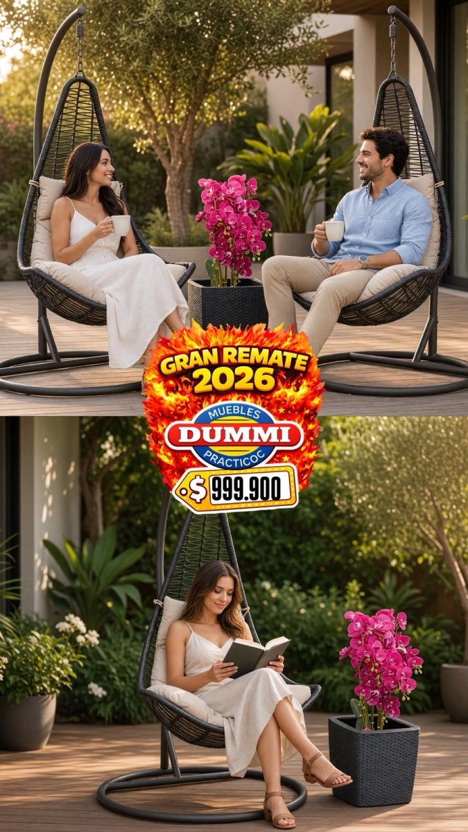 Silla Colgante con Cojin de Lujo + Onsequio Materas y Orquidea - Muebles Dummi