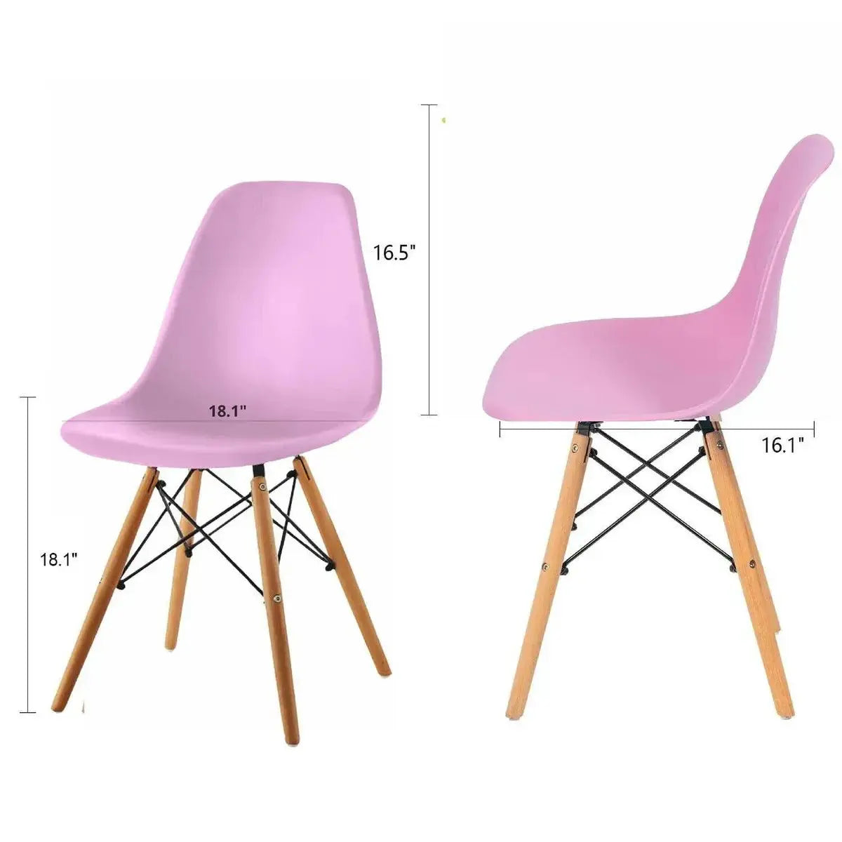 Silla de Comedor Eames Rosado - Patas de Madera - Muebles Dummi