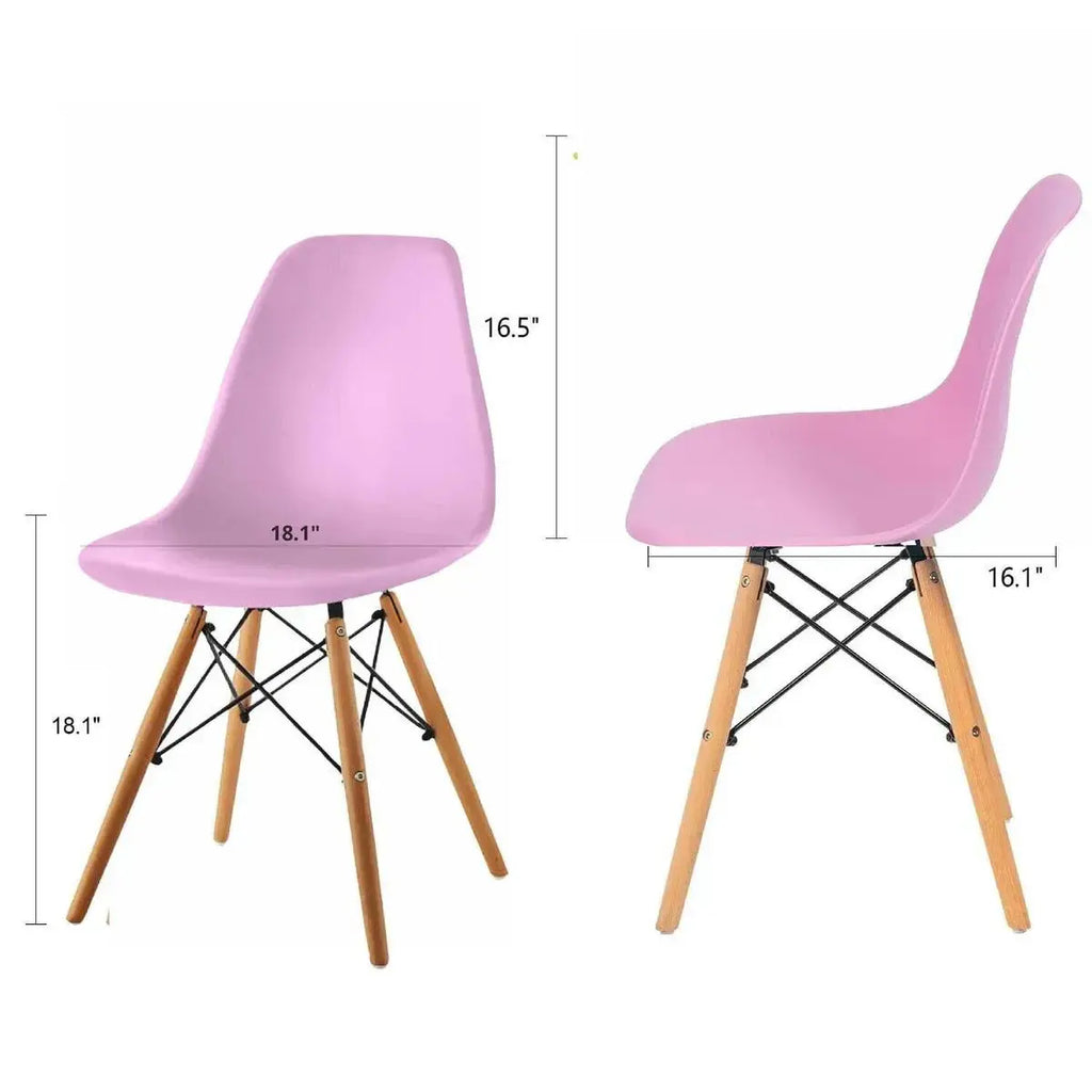 Silla de Comedor Eames Rosado - Patas de Madera - Muebles Dummi